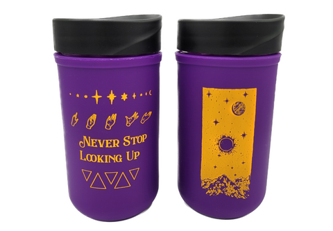 12oz Mason-re Never Stop Looking Up To-Go Cup with iLID