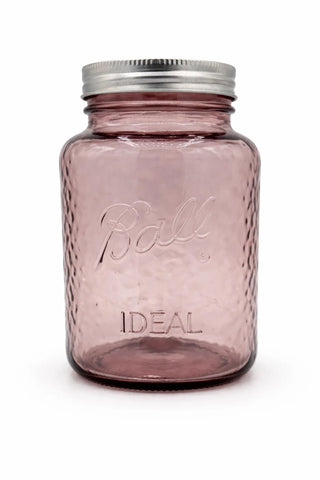 Vintage Rose Pink Mason Jar 32 oz | Rare Ball Glass Jar | Coastal Cottage Decor | Decorative Storage or Drinking Jar