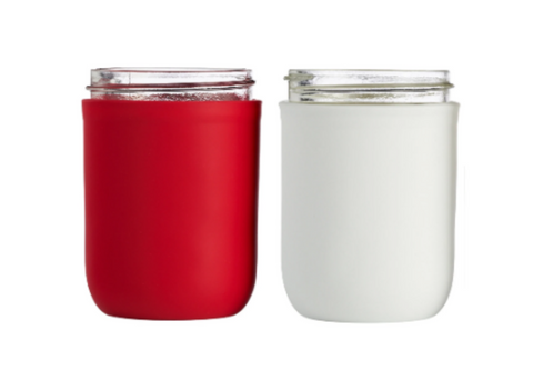 Valentine's Day Set of Two 16oz Silicone Mason Jar Koozies