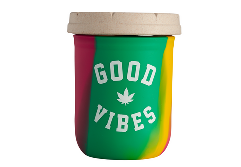 16oz Good Vibes Rasta Tie-Dye Re:Stash Jar